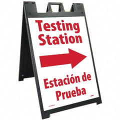 NMC - "Testing Station", 25" Wide x 45" High, Plastic Safety Sign - Eagle Tool & Supply