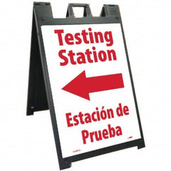 NMC - "Testing Station", 25" Wide x 45" High, Plastic Safety Sign - Eagle Tool & Supply