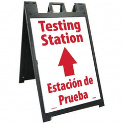 NMC - "Testing Station", 25" Wide x 45" High, Plastic Safety Sign - Eagle Tool & Supply