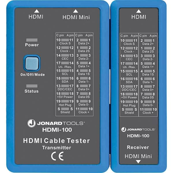 Jonard Tools - Cable Testers Cable Type: HDMI; Mini HDMI Display Type: No Screen - Eagle Tool & Supply