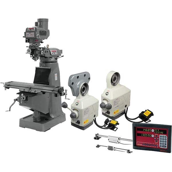 Jet - Knee Milling Machines Spindle Speed Control: Variable Speed Pulley Table Length (Inch): 49 - Eagle Tool & Supply