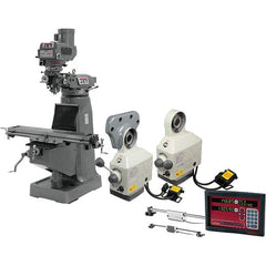 Jet - Knee Milling Machines Spindle Speed Control: Variable Speed Pulley Table Length (Inch): 49 - Eagle Tool & Supply