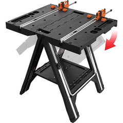 Worx - Stationary Work Benches, Tables Type: Foldup Sawhorse Top Material: Plastic - Eagle Tool & Supply