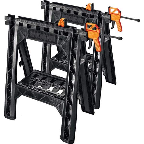 Worx - Stationary Work Benches, Tables Type: Foldup Sawhorse Top Material: Plastic - Eagle Tool & Supply