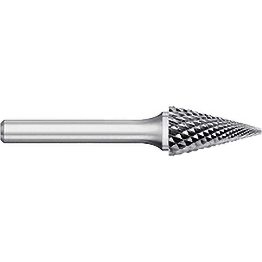 Titan USA - Burrs; Head Shape: Cone ; Industry Specification: SM-53 ; Tooth Style: Double Cut ; Cutting Diameter (Inch): 3/16 ; Cutting Diameter (Decimal Inch): 0.1875 ; Shank Diameter (Inch): 1/8 - Exact Industrial Supply