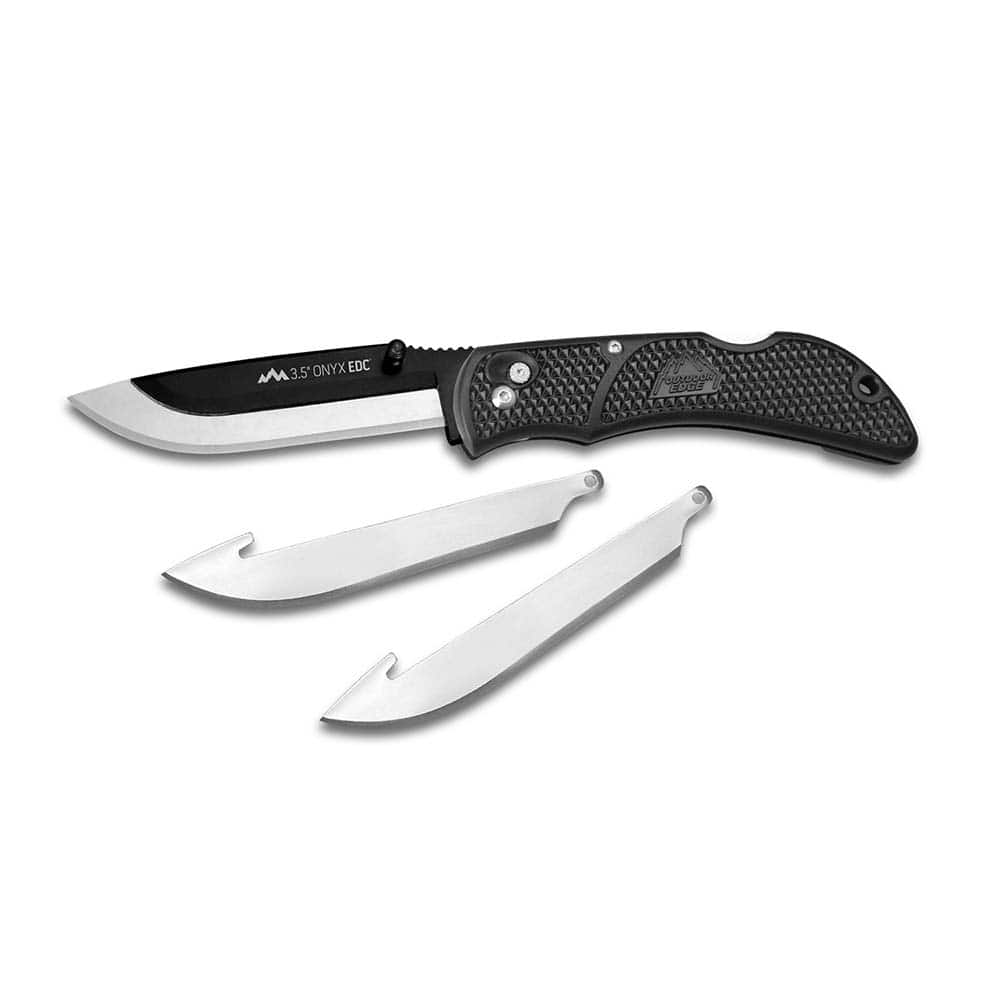 Outdoor Edge - Pocket & Folding Knives; Knife Type: Folding Knife ; Edge Type: Plain Edge ; Blade Length (Inch): 3-1/2 ; Handle Material: Glass-Reinforced Nylon ; Closed Length: 4-1/2 (Inch); Number of Edges: 1 - Exact Industrial Supply