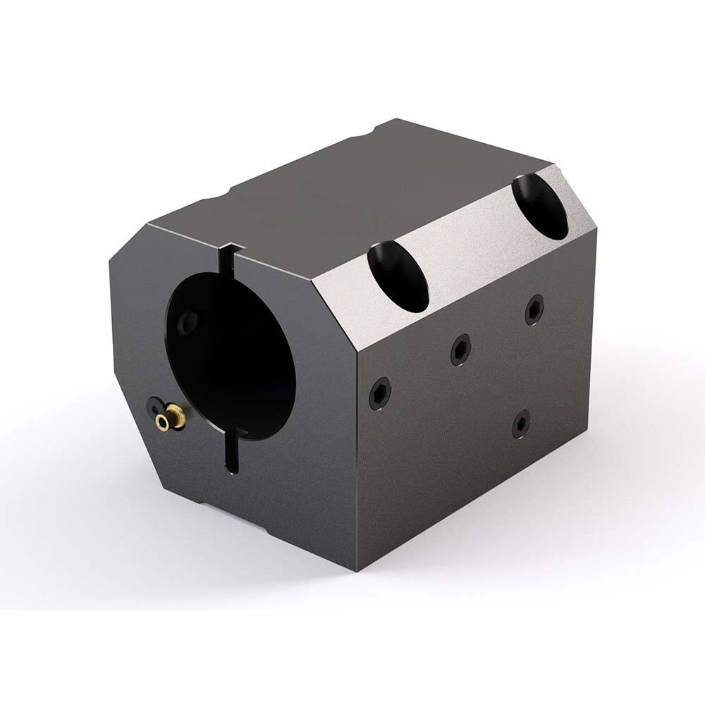 Global CNC Industries - Turret & VDI Tool Holders; Type: Mazak ID Block ; Clamping System: 114mm X 101mm ; Tool Axis: ID ; Through Coolant: No ; Additional Information: 4 Mounting Holes - Exact Industrial Supply