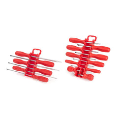 Screwdriver Sets; Screwdriver Types Included: Slotted; Phillips; Container Type: Plastic Holder; Finish: Chrome-Plated; Number Of Pieces: 16; Contents: #0-3; 1/8-5/16″