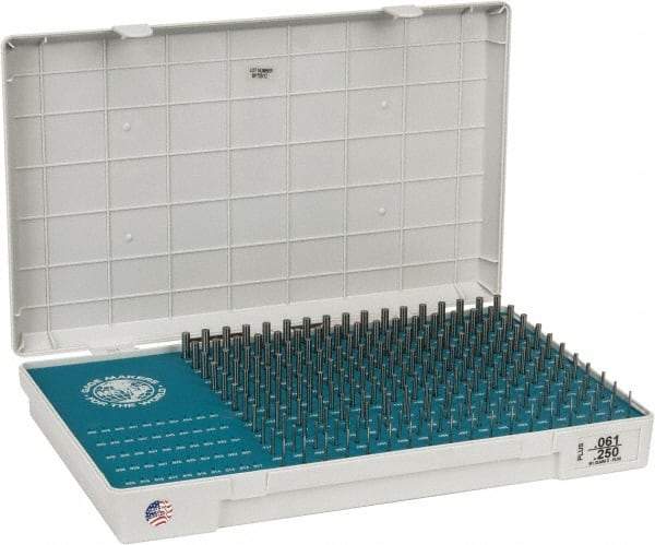 Meyer Gage - 190 Piece, 0.061-0.25 Inch Diameter Plug and Pin Gage Set - Plus 0.0001 Inch Tolerance, Class Z - Eagle Tool & Supply