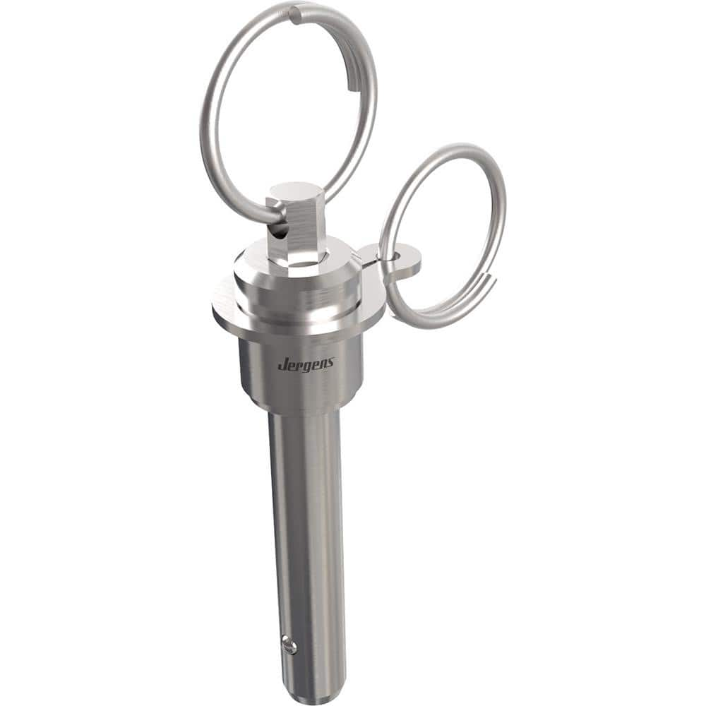 Ball Grip Quick-Release Pin: Ring Handle, 20 mm Pin Dia, 20 mm Usable Length 88.33 mm OAL, 17-4 Stainless Steel, Stainless Steel Handle