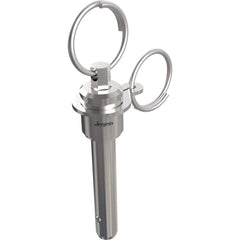 Ball Grip Quick-Release Pin: Ring Handle, 1/4″ Pin Dia, 1/2″ Usable Length 2.44″ OAL, 17-4 Stainless Steel, Stainless Steel Handle