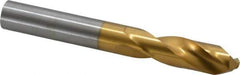 Guhring - 0.4921" 130° Parabolic Flute Cobalt Screw Machine Drill Bit - TiN Finish, Right Hand Cut, 2.008" Flute Length, 4.016" OAL, Standard Point, Straight Shank - Eagle Tool & Supply