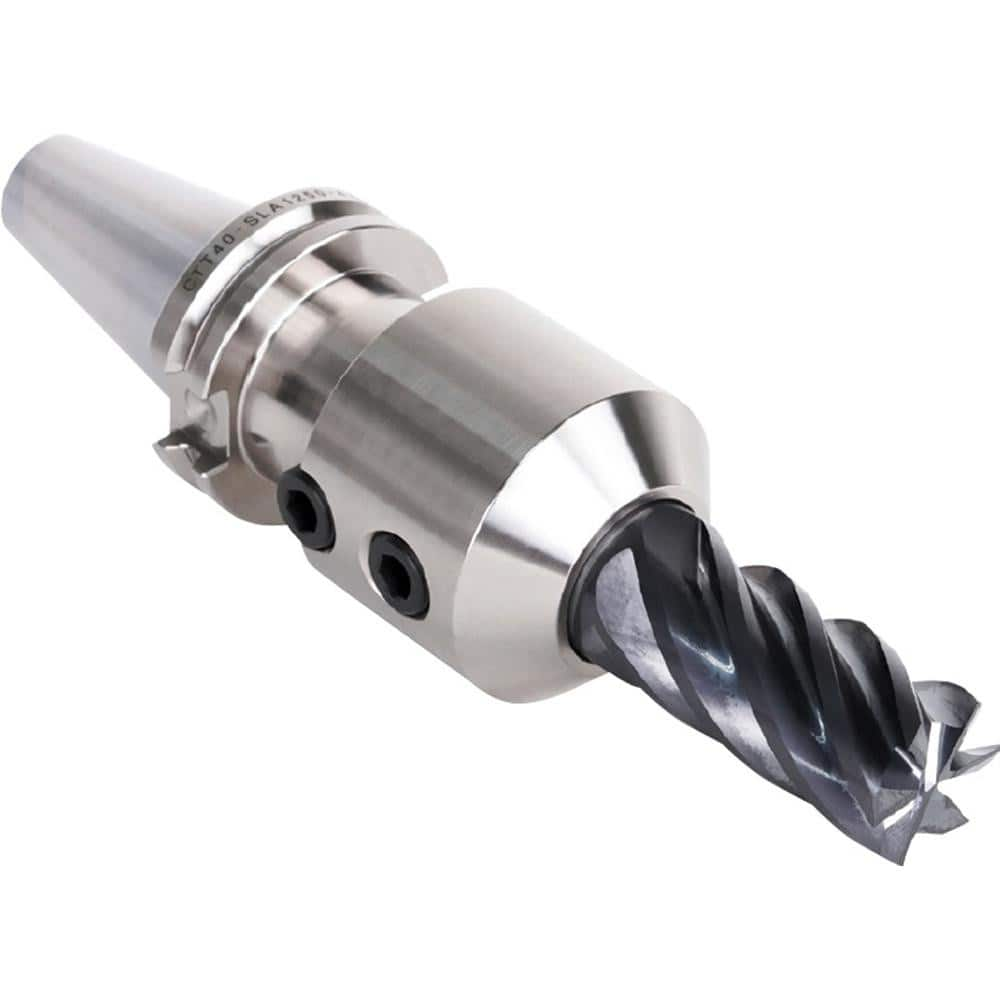 End Mill Holder: CAT40 Dual Contact Taper Shank, 1/8″ Hole 4″ Projection, 0.689″ Nose Dia