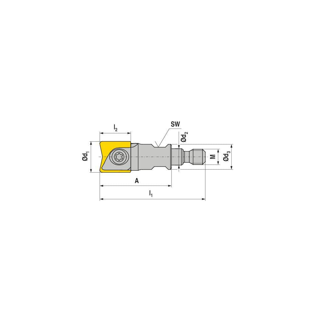 Indexable Ball Nose End Mills; Milling Diameter: 25.00 mm; Maximum Depth Of Cut: 23.50 mm; Shank Diameter: 12.50 mm; Shank Type: Modular; Compatible Insert Style: XOHX; Compatible Insert Size Code: XO.X 25..; Toolholder Style: Carbide Shank; Series: K 200