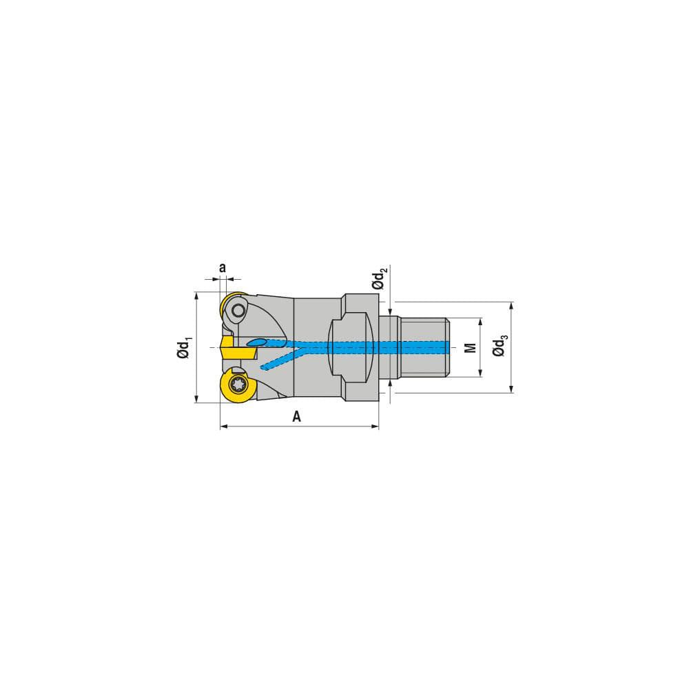 Indexable Ball Nose End Mills; Milling Diameter: 35.00 mm; Maximum Depth Of Cut: 3.00 mm; Maximum Ramping Angle: 0.0; Shank Diameter: 35.00 mm; Shank Type: Modular; Compatible Insert Style: RDEX; RDHX; RDMX; RDPX; Compatible Insert Size Code: RD.X 12T3..;