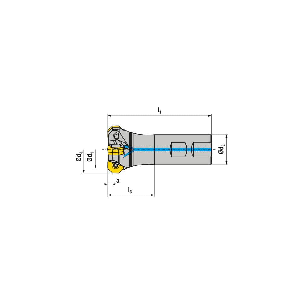 Indexable Chamfer & Angle End Mills; Minimum Cutting Diameter (Inch): 2; Minimum Cutting Diameter (Decimal Inch): 2.0000; Maximum Cutting Diameter (Decimal Inch): 2.4210; Lead Angle: 45; Maximum Depth of Cut (Decimal Inch): 0.1380; Compatible Insert Size