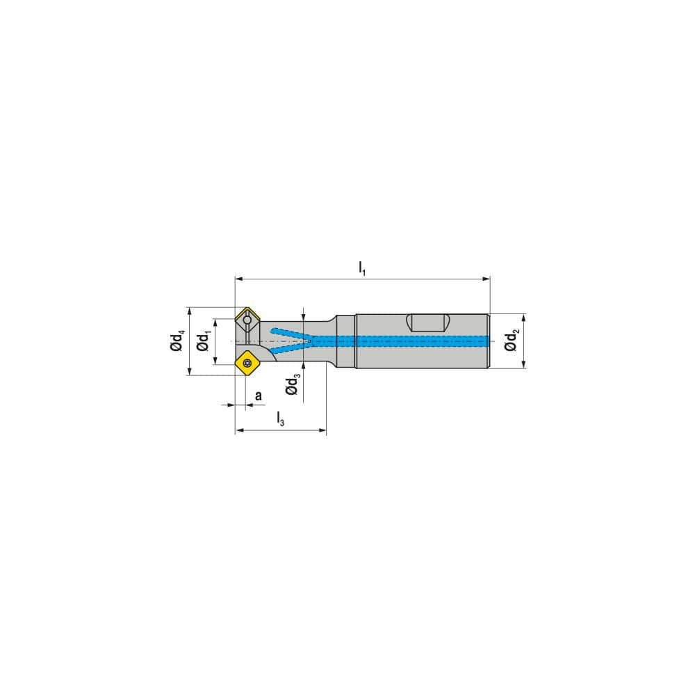 Indexable Chamfer & Angle End Mills; Minimum Cutting Diameter (mm): 18.00; Maximum Cutting Diameter (mm): 26.40; Lead Angle: 45; Maximum Depth of Cut (mm): 4.00; Compatible Insert Size Code: SD.. 0903..; Shank Type: Weldon Flat; Shank Diameter (Inch): 20;