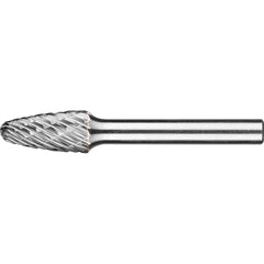 PFERD - SF-3, 3/8" Cut Diam, 1/4" Shank Diam, Carbide End Cut Tree with Radius End Burr - Exact Industrial Supply