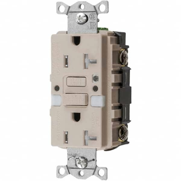 Hubbell Wiring Device-Kellems - GFCI Receptacles Grade: Commercial Color: Light Almond - Eagle Tool & Supply