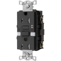 Hubbell Wiring Device-Kellems - GFCI Receptacles Grade: Commercial Color: Black - Eagle Tool & Supply