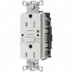 Hubbell Wiring Device-Kellems - GFCI Receptacles Grade: Commercial Color: White - Eagle Tool & Supply