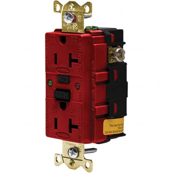 Hubbell Wiring Device-Kellems - GFCI Receptacles Grade: Industrial Color: Red - Eagle Tool & Supply