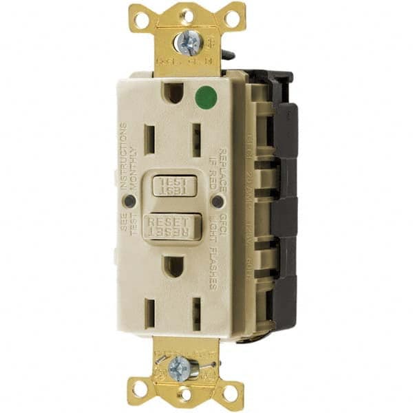 Hubbell Wiring Device-Kellems - GFCI Receptacles Grade: Hospital Color: Ivory - Eagle Tool & Supply