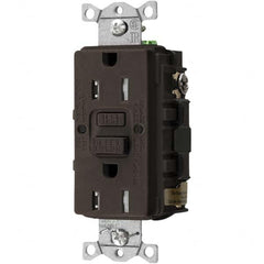 Hubbell Wiring Device-Kellems - GFCI Receptacles Grade: Commercial Color: Brown - Eagle Tool & Supply