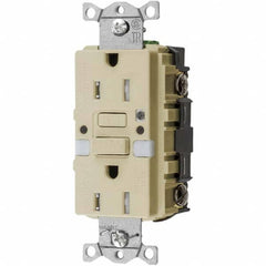 Hubbell Wiring Device-Kellems - GFCI Receptacles Grade: Commercial Color: Ivory - Eagle Tool & Supply