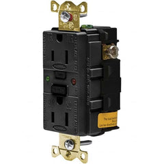 Hubbell Wiring Device-Kellems - GFCI Receptacles Grade: Industrial Color: Black - Eagle Tool & Supply