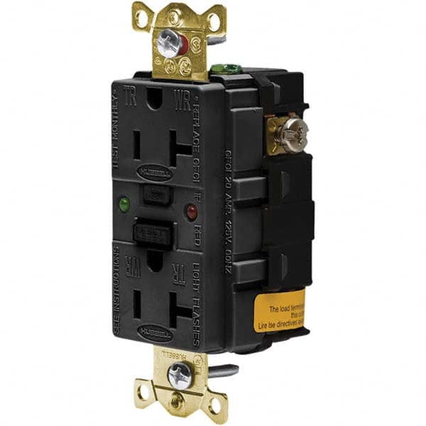 Hubbell Wiring Device-Kellems - GFCI Receptacles Grade: Industrial Color: Black - Eagle Tool & Supply