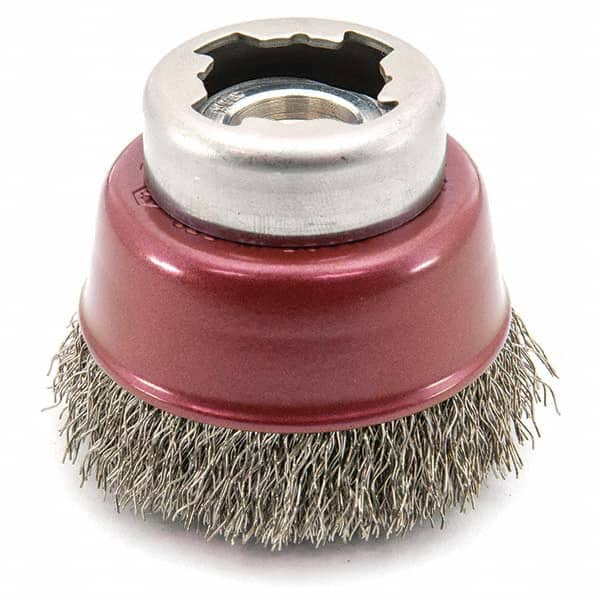 Osborn - 2-1/2" Diam 5/8-11 Threaded Arbor Steel Fill Cup Brush - Eagle Tool & Supply