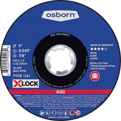 Osborn - 5 x 0.045, 7/8" Hole 60 Grit Aluminum Oxide Cutoff Wheel - Eagle Tool & Supply