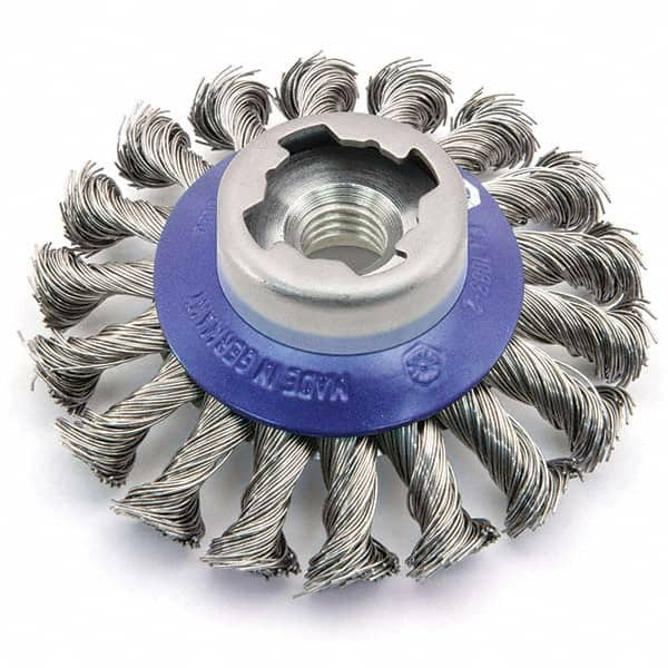 Osborn - 4-1/2" OD, 5/8-11 Arbor Hole, Knotted Steel Wheel Brush - Eagle Tool & Supply