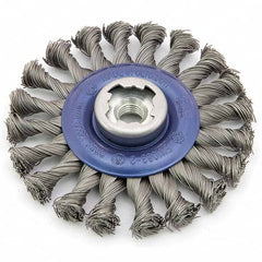 Osborn - 5" OD, 5/8-11 Arbor Hole, Knotted Stainless Steel Wheel Brush - Eagle Tool & Supply