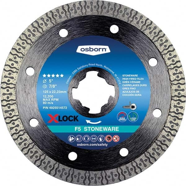 Osborn - 5 x 0.09, 7/8" Hole Diamond Cutoff Wheel - Eagle Tool & Supply