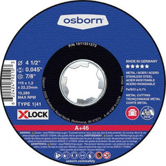 Osborn - 4-1/2 x 0.045, 7/8" Hole 46 Grit Aluminum Oxide Cutoff Wheel - Eagle Tool & Supply