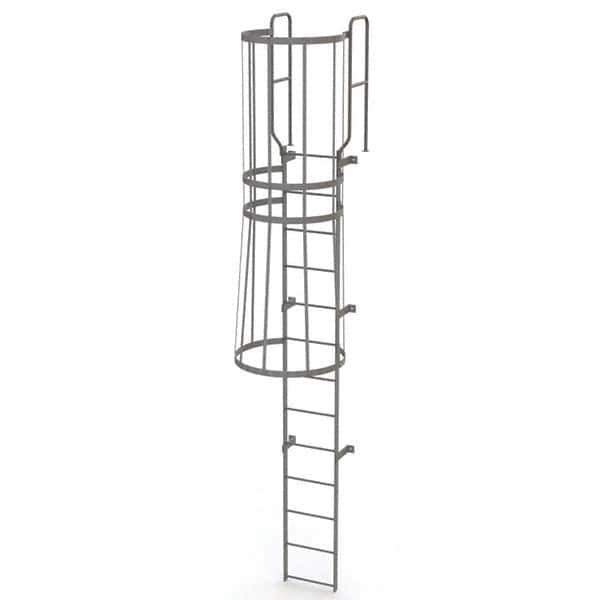 TRI-ARC - Rolling & Wall Mounted Ladders & Platforms Type: Fixed Ladder Style: Safety Cage - Eagle Tool & Supply