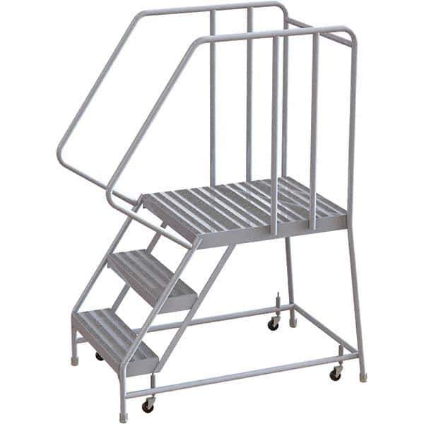TRI-ARC - Rolling & Wall Mounted Ladders & Platforms Type: Rolling Warehouse Ladder Style: Rolling Safety Ladder - Eagle Tool & Supply
