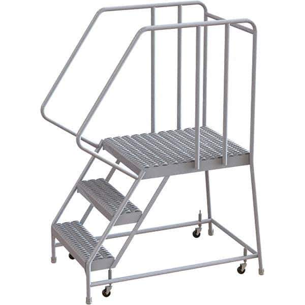TRI-ARC - Rolling & Wall Mounted Ladders & Platforms Type: Rolling Warehouse Ladder Style: Rolling Safety Ladder - Eagle Tool & Supply