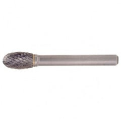 SE-7 Double Cut Solid Carbide Bur-Egg Shape - Eagle Tool & Supply