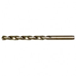 #12 RHS / RHC HSS-CO 8% (M42) 135 Degree Split Point Cobalt Heavy Duty Jobber Length Drill - Straw / Gold Oxide - Eagle Tool & Supply