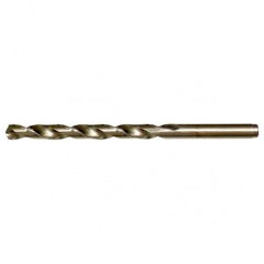 #12 RHS / RHC HSS-CO 8% (M42) 135 Degree Split Point Cobalt Heavy Duty Jobber Length Drill - Straw / Gold Oxide - Eagle Tool & Supply