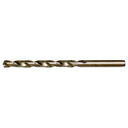 11.50mm RHS / RHC HSS-CO 8% (M42) 135 Degree Split Point Cobalt Heavy Duty Jobber Length Drill - Straw / Gold Oxide - Exact Industrial Supply