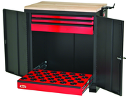 CNC Workstation - Holds 18 Pcs. HSK100A Taper - Black/Red - Eagle Tool & Supply