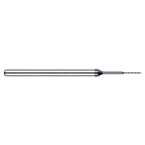‎0.018″ Dia. × 1/8″ Shank × 0.27″ Flute Length × 1-1/2″ OAL, 130°, AlTiN, 2xD Flute, Round Solid Carbide Drill - Exact Industrial Supply