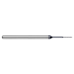 ‎0.0135″ Dia. × 1/8″ Shank × 0.27″ Flute Length × 1-1/2″ OAL, 130°, AlTiN, 2xD Flute, Round Solid Carbide Drill - Exact Industrial Supply