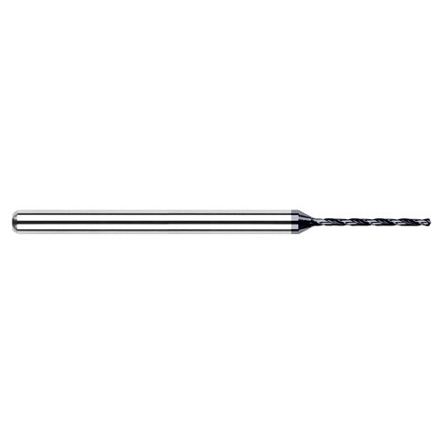 ‎0.0595″ Dia. × 1/8″ Shank × 0.413″ Flute Length × 1-1/2″ OAL, 130°, AlTiN, 2xD Flute, Round Solid Carbide Drill - Exact Industrial Supply