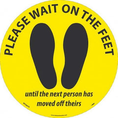 NMC - "Please Wait on the Feet Until the Next Person Has Moved Off Theirs" Adhesive-Backed Floor Sign - Eagle Tool & Supply