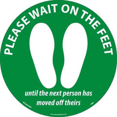 NMC - "Please Wait on the Feet Until the Next Person Has Moved Off Theirs" Adhesive-Backed Floor Sign - Eagle Tool & Supply